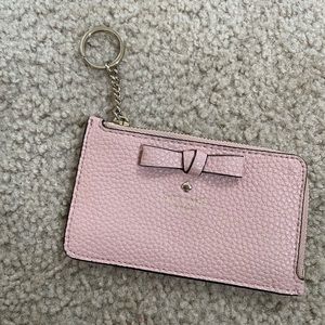 Kate spade leather keychain wallet in pink